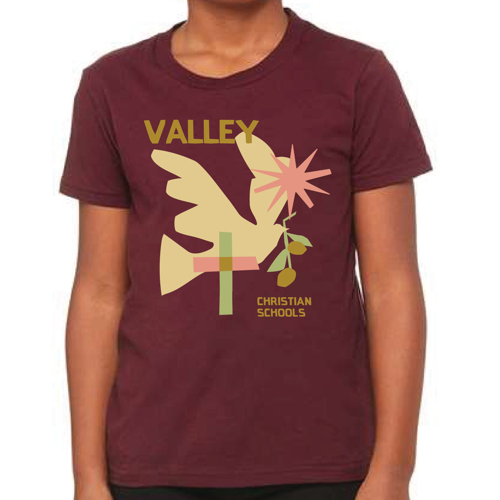 Collage Youth T-Shirt Maroon