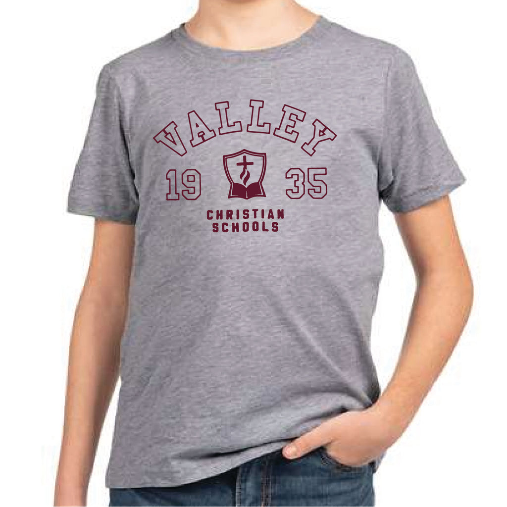 Crest Youth T-Shirt Heather Grey