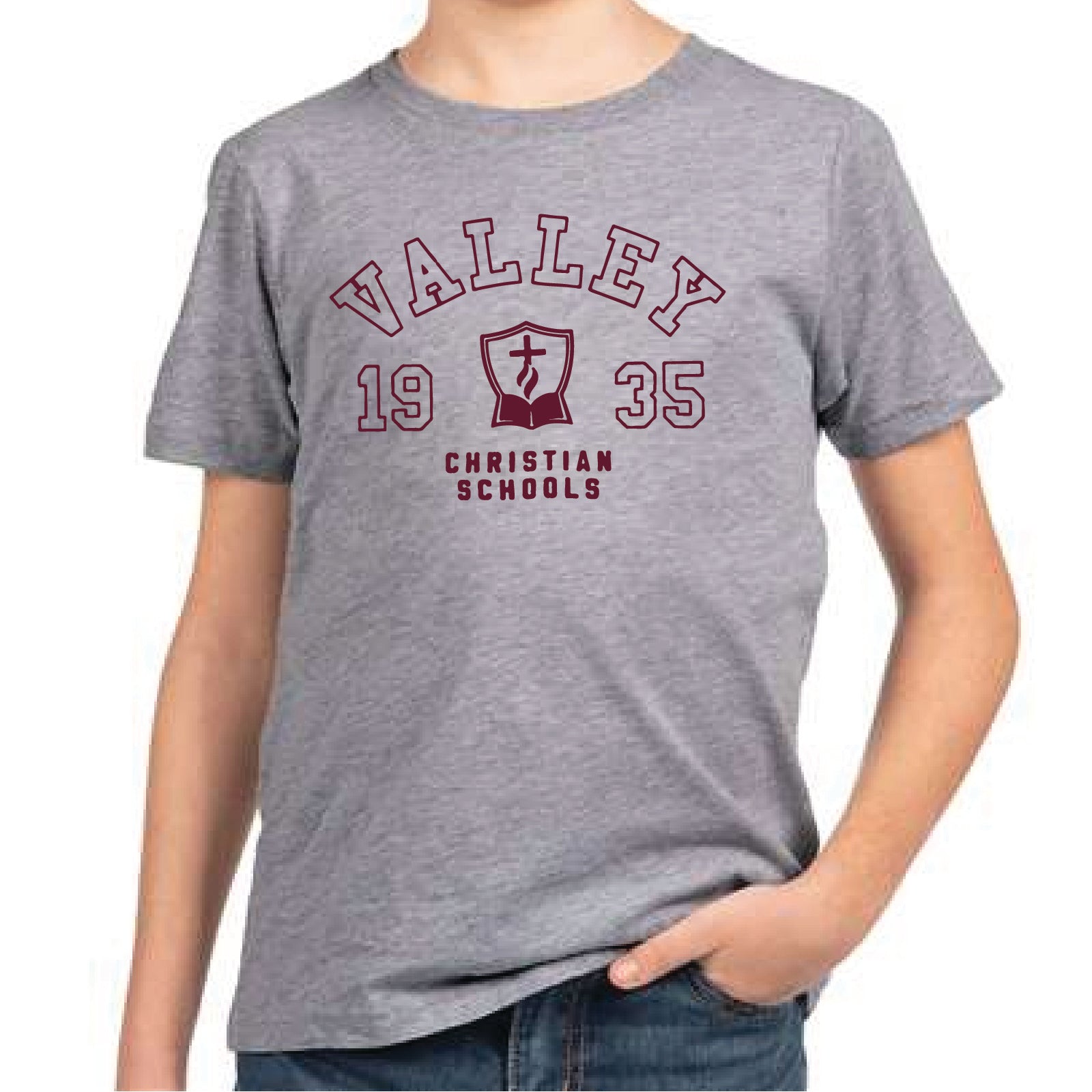 Crest Youth T-Shirt Heather Grey