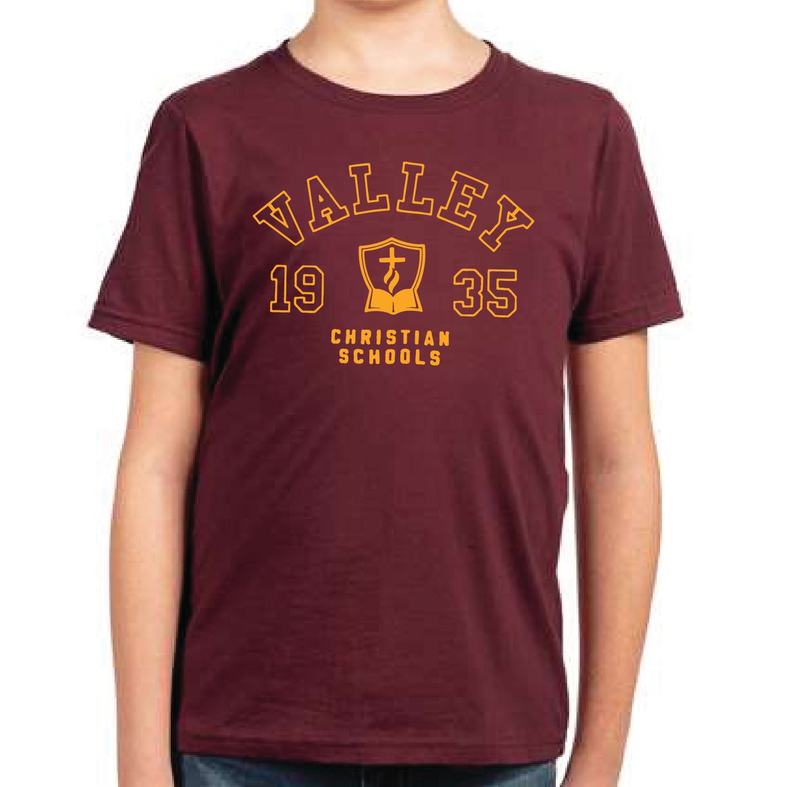 Crest Youth T-Shirt Maroon