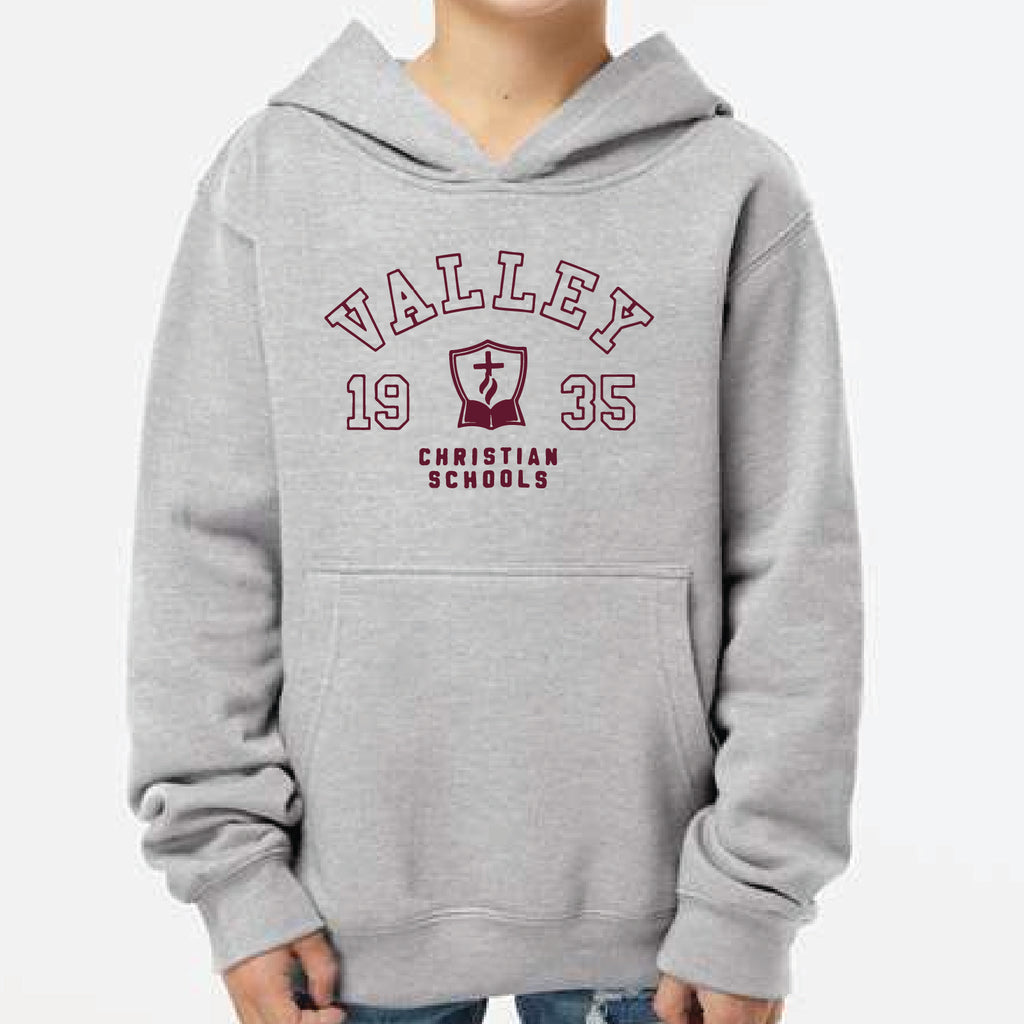 Crest Youth Hoodie Heather Grey
