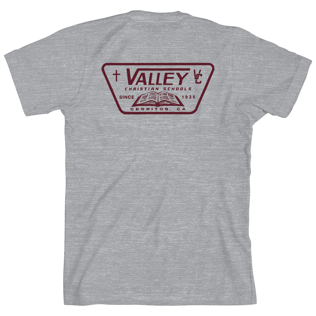Valley Shield Youth T-Shirt Heather Grey