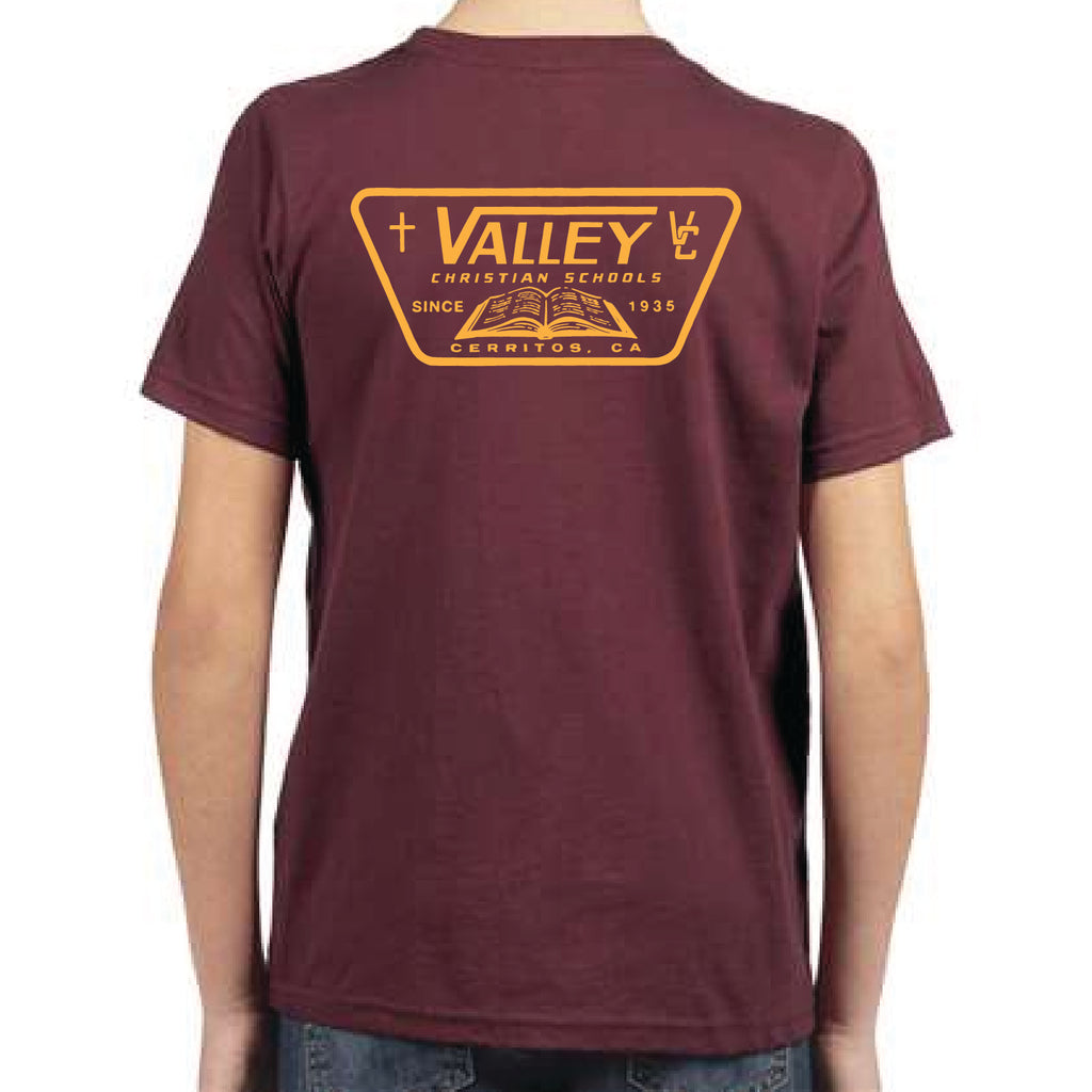 Valley Shield Youth T-Shirt Maroon
