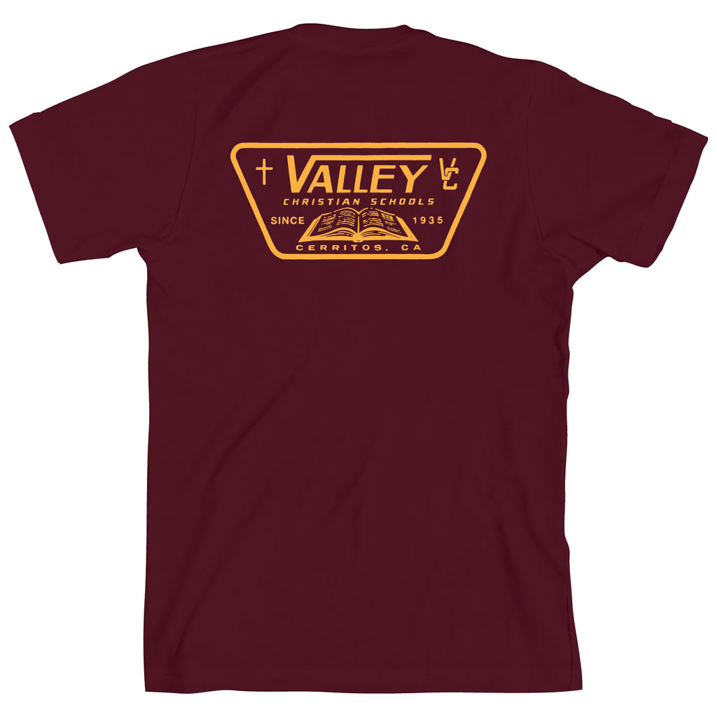 Valley Shield Adult T-Shirt Maroon