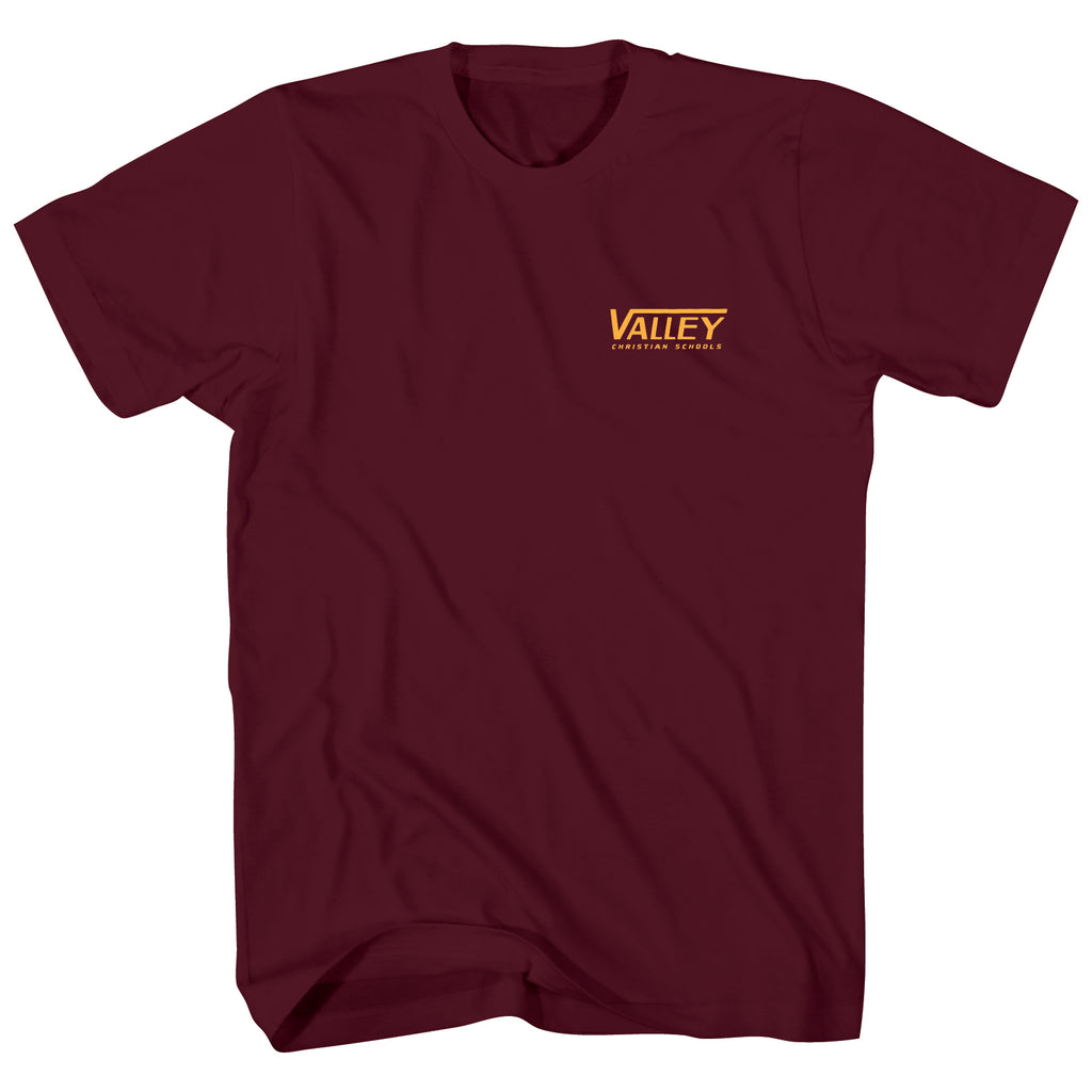 Valley Shield Adult T-Shirt Maroon