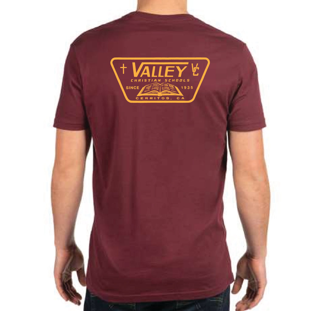 Valley Shield Adult T-Shirt Maroon