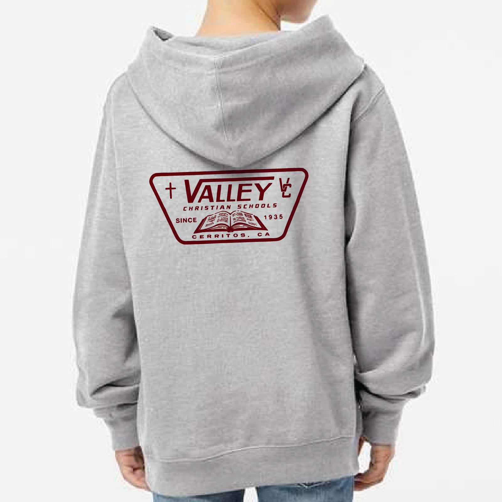 Valley Shield Youth Hoodie Heather Grey